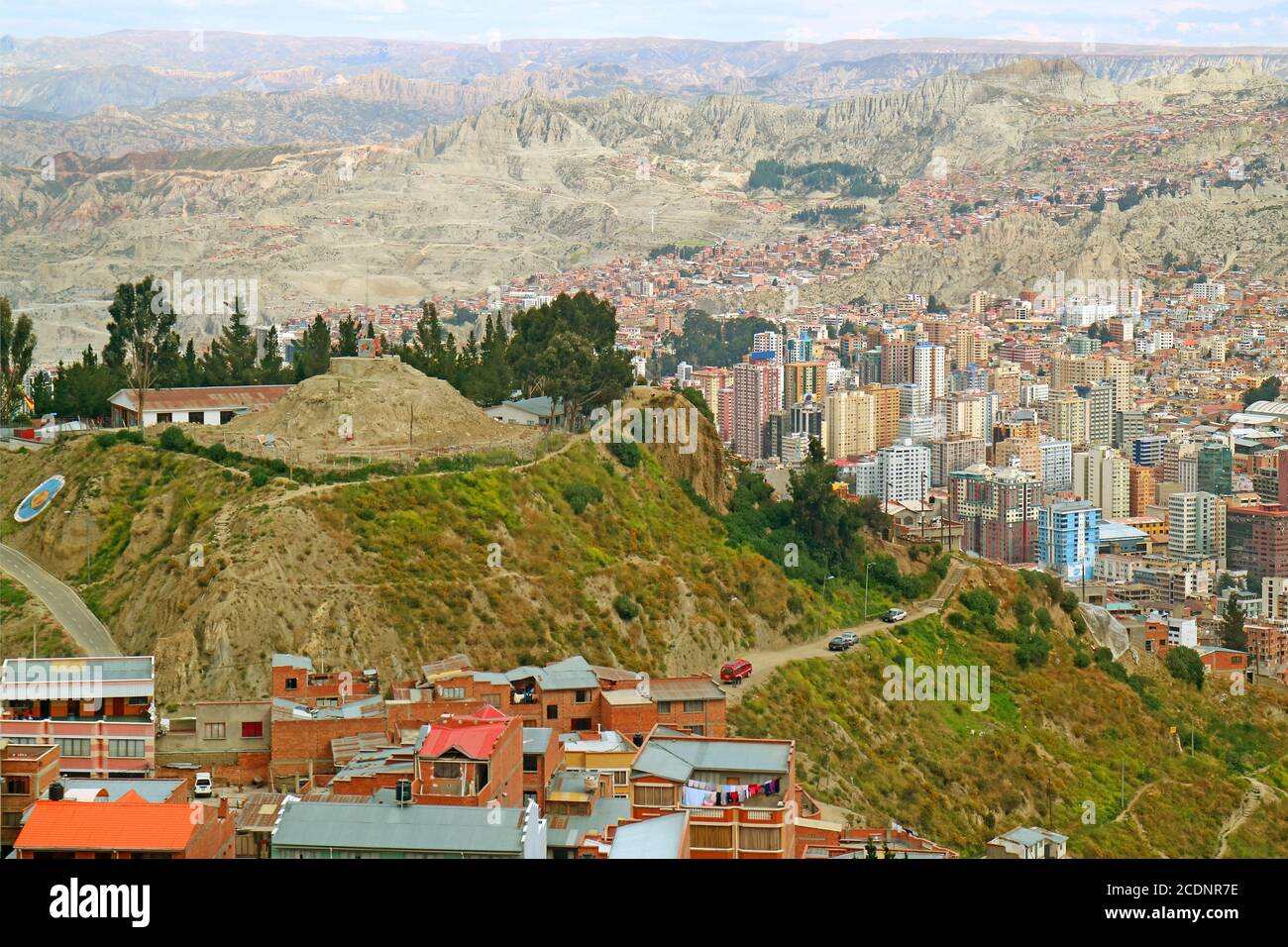La Paz von Bolivien, die höchste Hauptstadt der Welt auf der Höhe von 3,640 Metern über dem Meeresspiegel, Südamerika Stockfoto