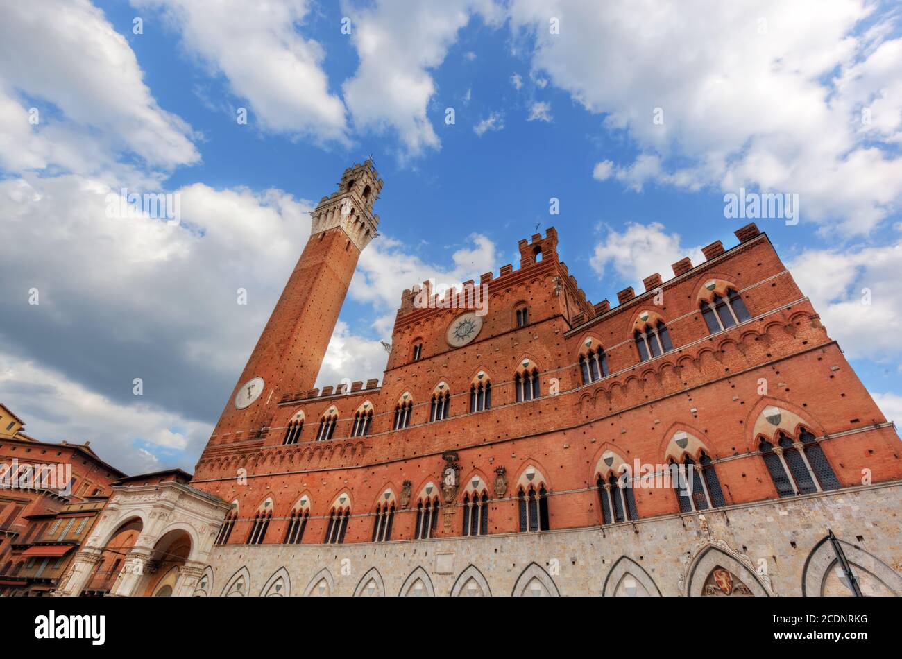 Torre del Mangia, Italien Torre del Mangia in Siena, Italien - Toskana Region Stockfoto