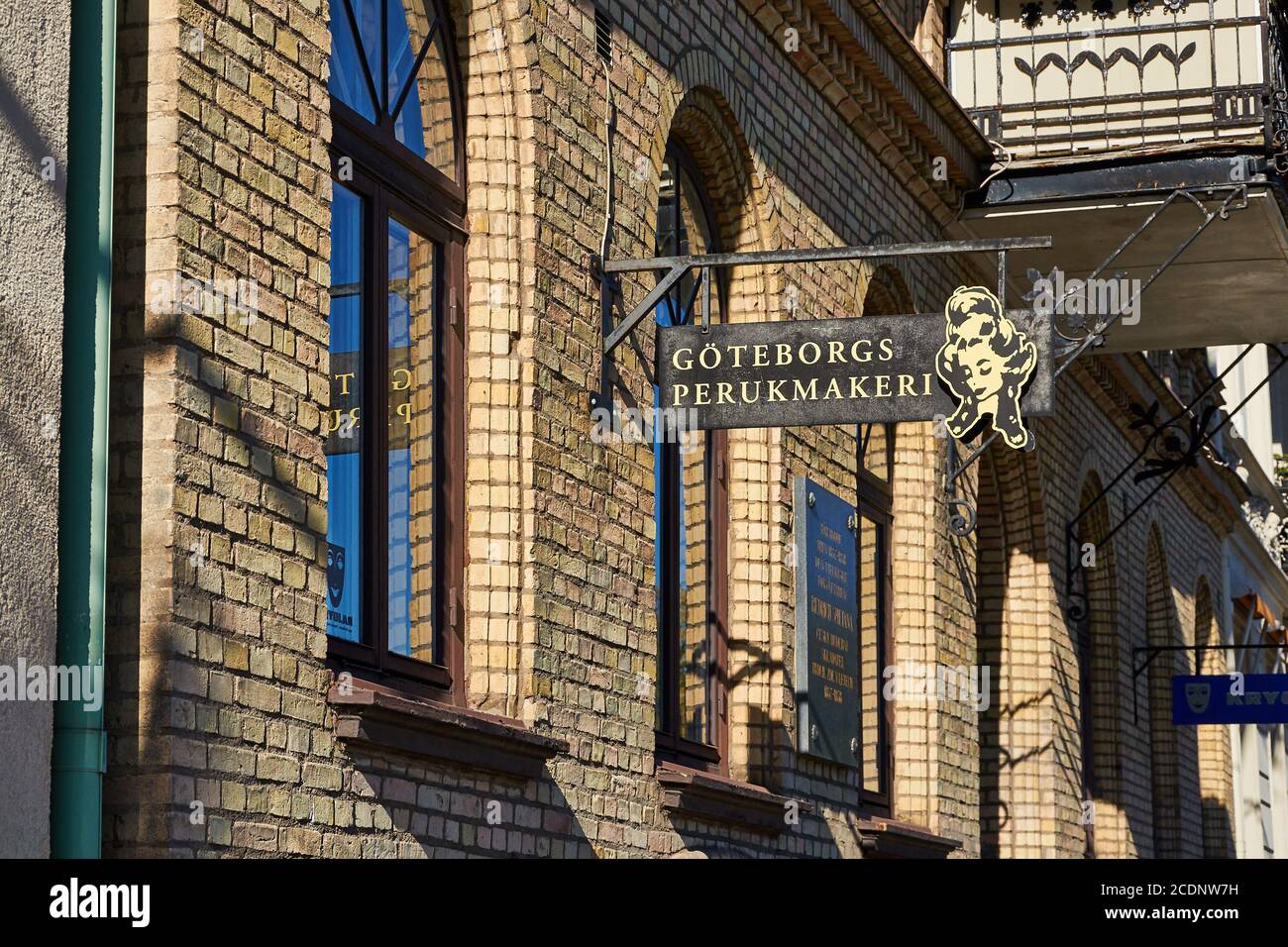 Wigmaker in Smetanas Wohnung, Stora Nygatan, Göteborg, Schweden Stockfoto