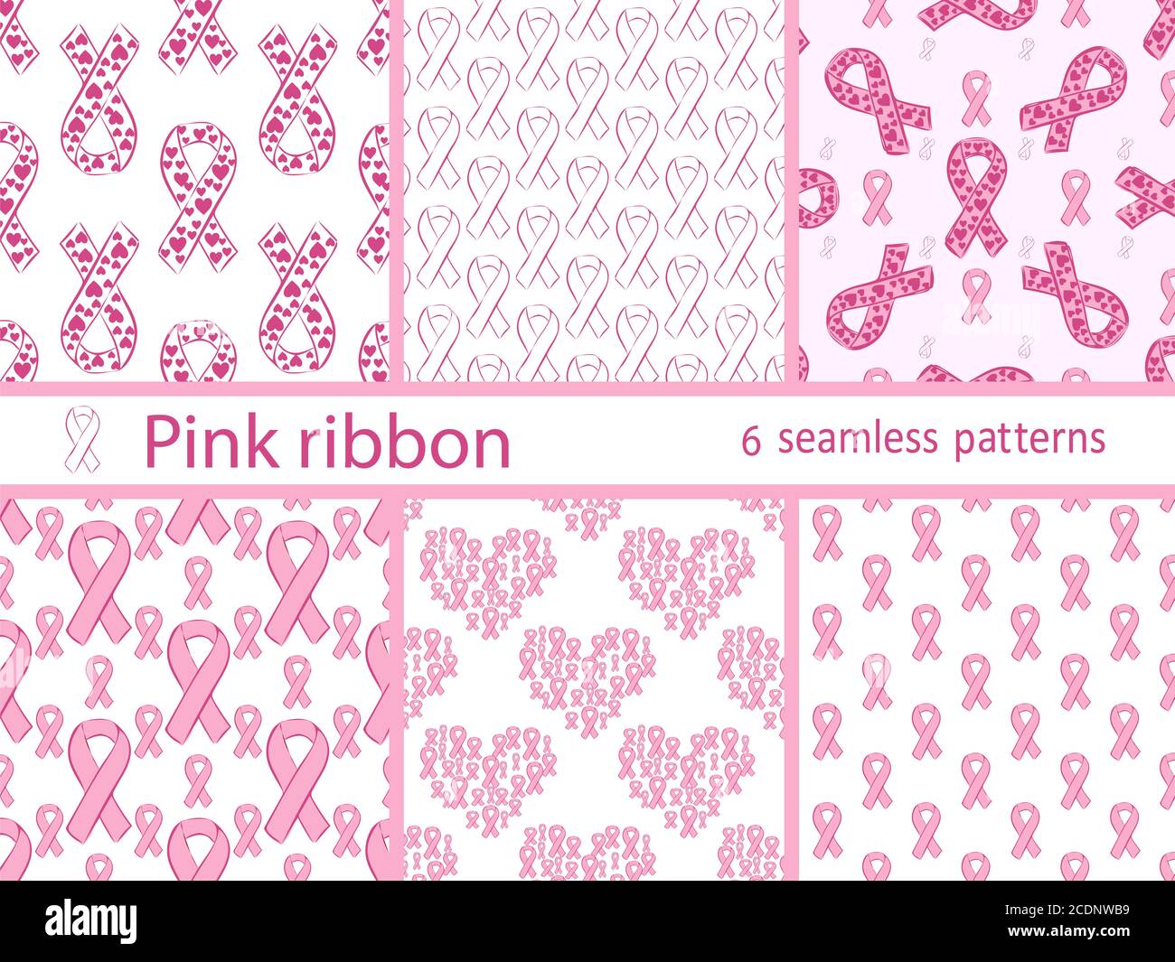 Pink Ribbon medizinischen Set nahtlose Muster Stockfoto