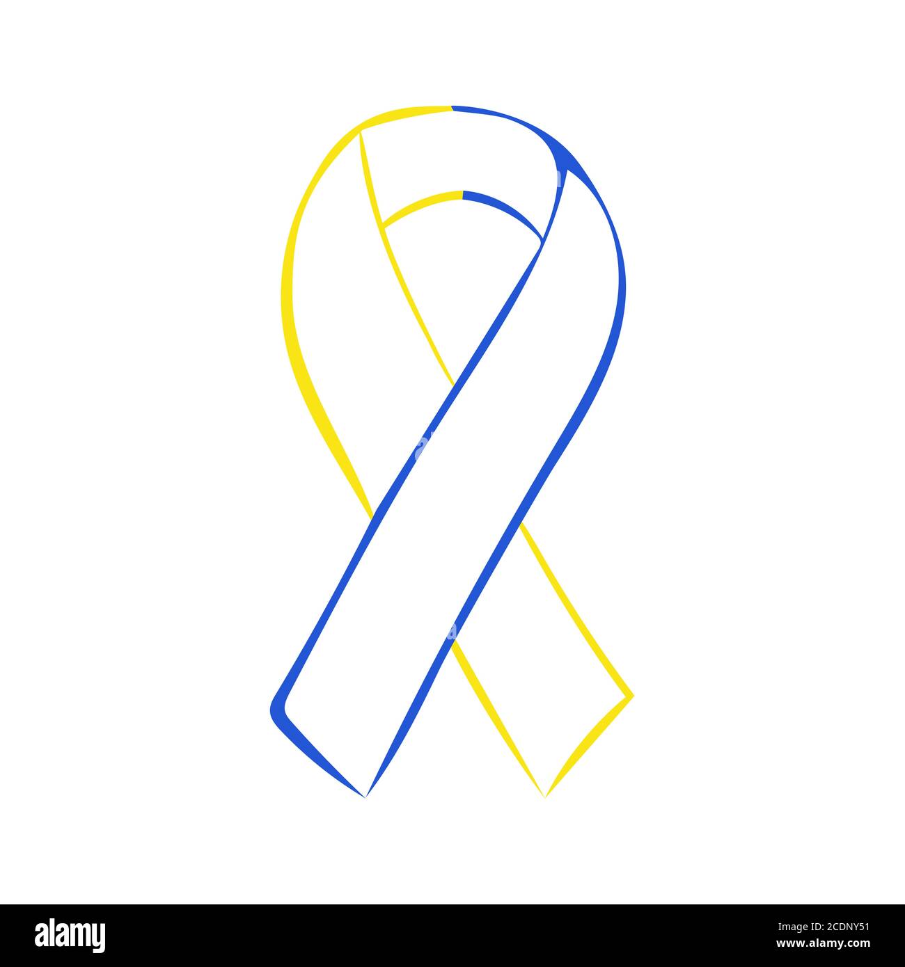 Welt Down-syndrom Tag gelb blau Farbband Stockfoto