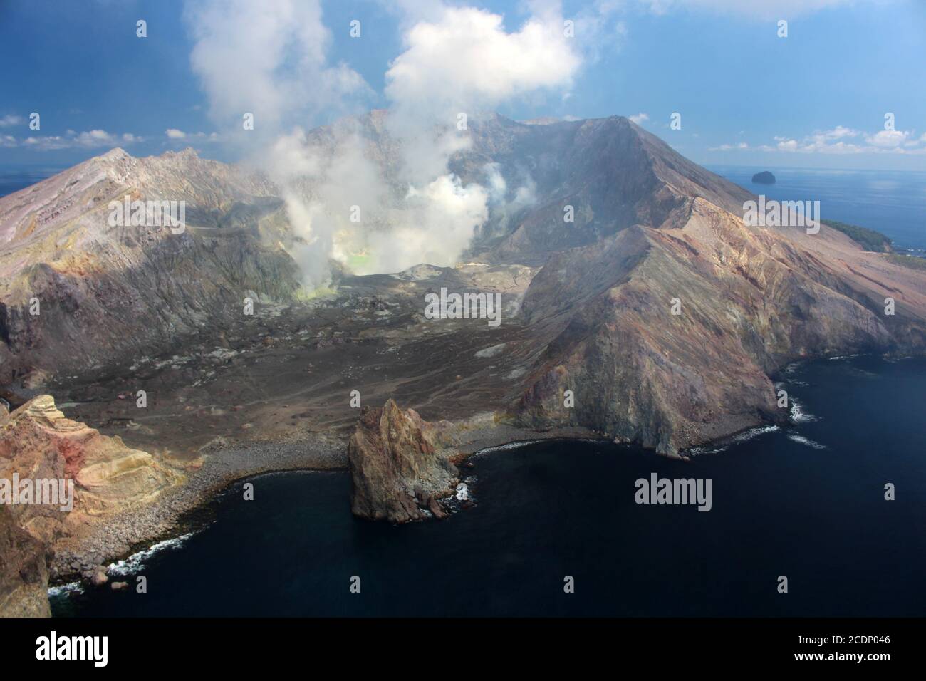White Island fotografiert von einem Hubschrauber, Bay of Plenty, Neuseeland Stockfoto