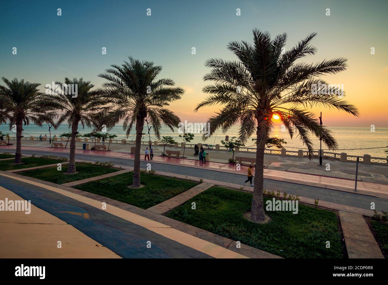 Wundervolle Morgenansicht in Al khobar Corniche - Al-Khobar, Saudi Arabien. Stockfoto