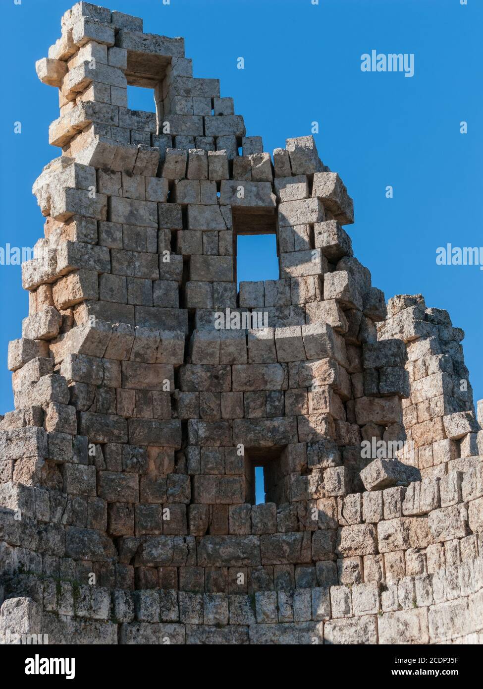 Perge die mächtigen Überreste eines befestigten Turm der Hellenistisches Stadttor Stockfoto