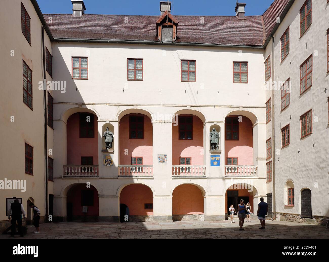 lacko, Schweden - 23. Juni 2020: Der Schlosshof von Lacko. Stockfoto