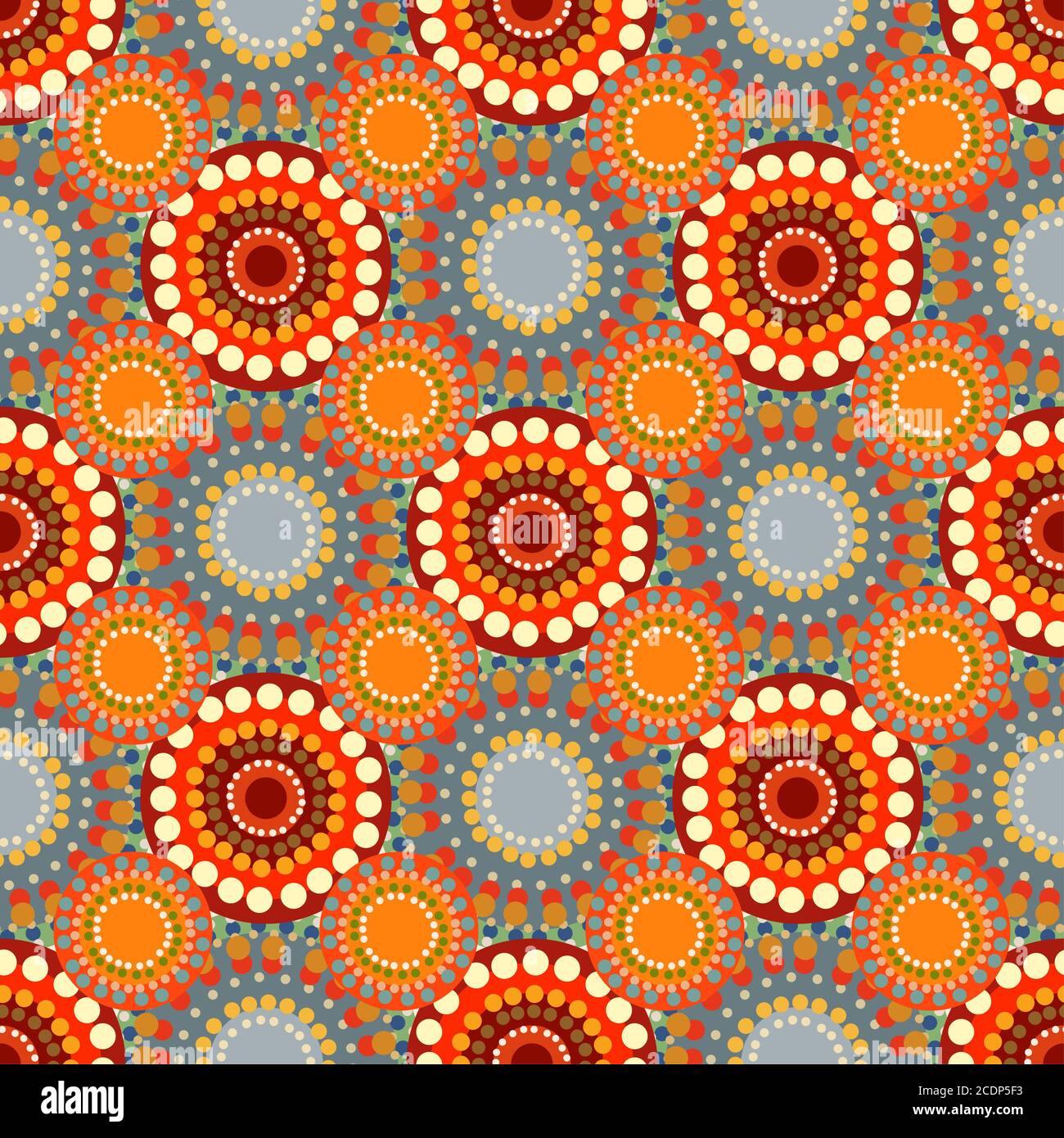 Nahtlose Vintage Retro-Muster orange Textil Stockfoto