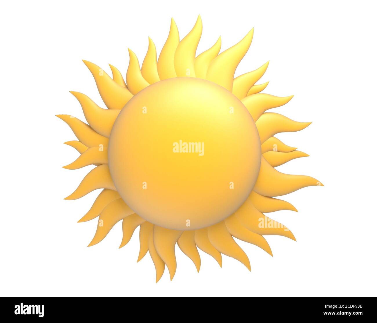 Cartoon-Sonne mit Strahlen 3d illustration Stockfoto