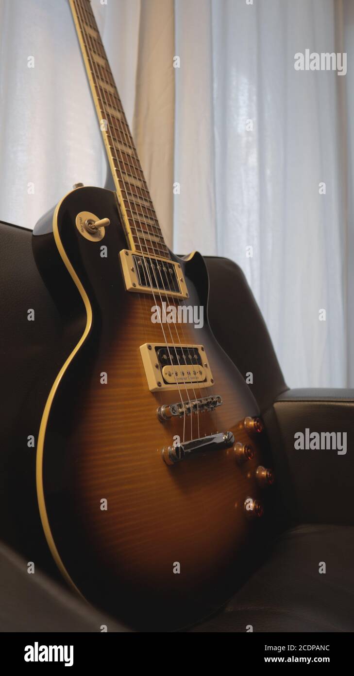 Elektrische Gitarre Sunburst Stockfoto