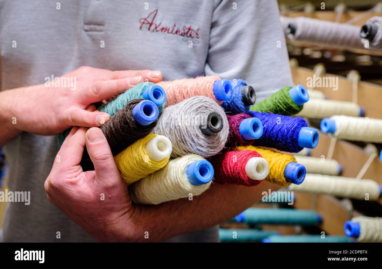 Axminster Teppich Fabrik Innenraum fotografiert im Jahr 2018 Stockfoto