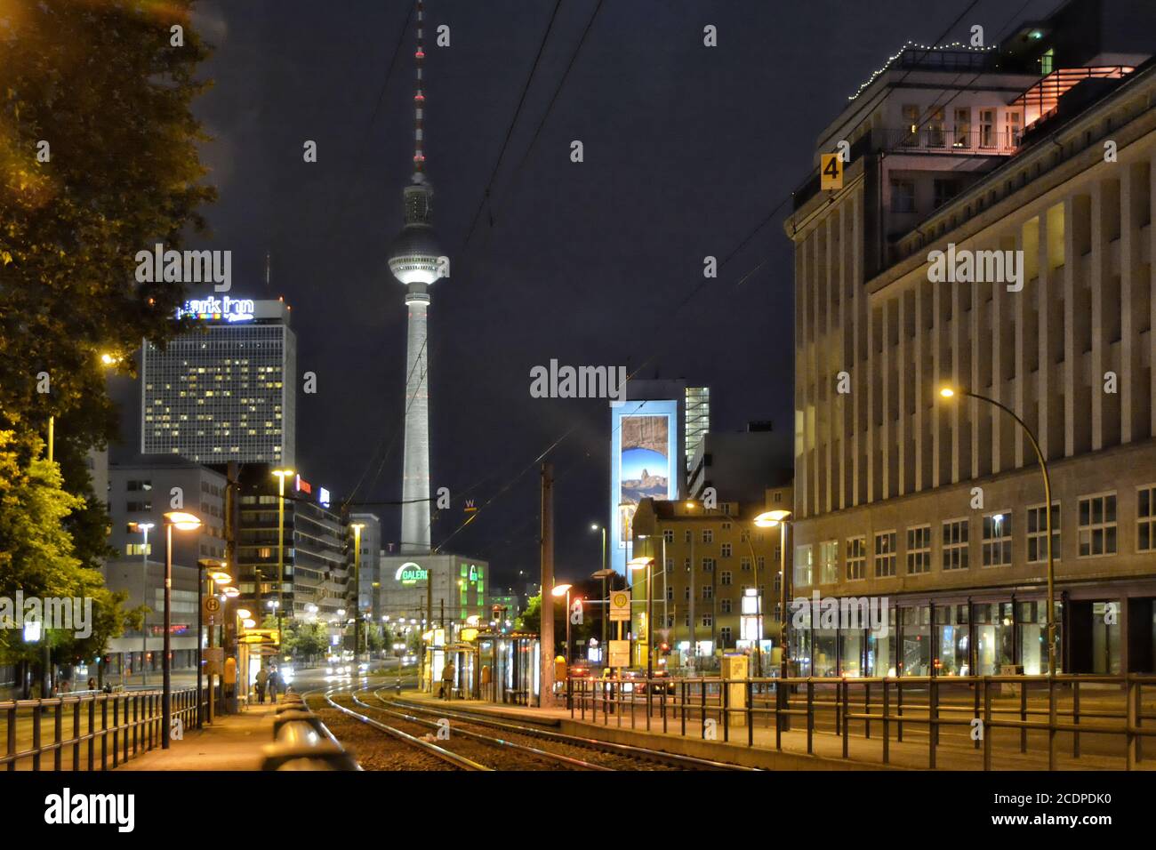 Berliner Nachtlichter Stockfoto
