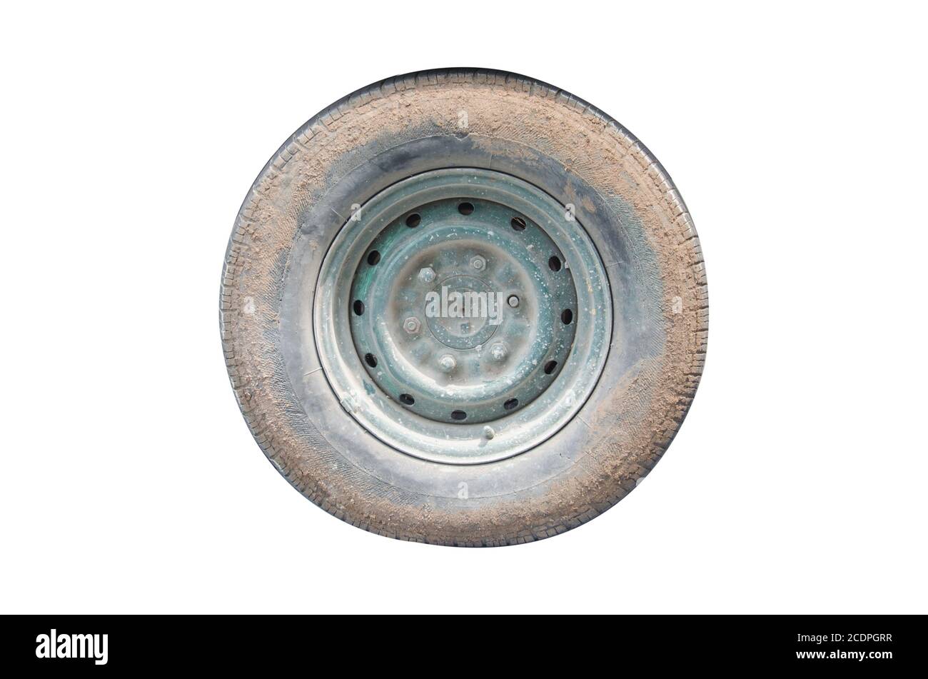 Reifen verschmutzt Stockfoto