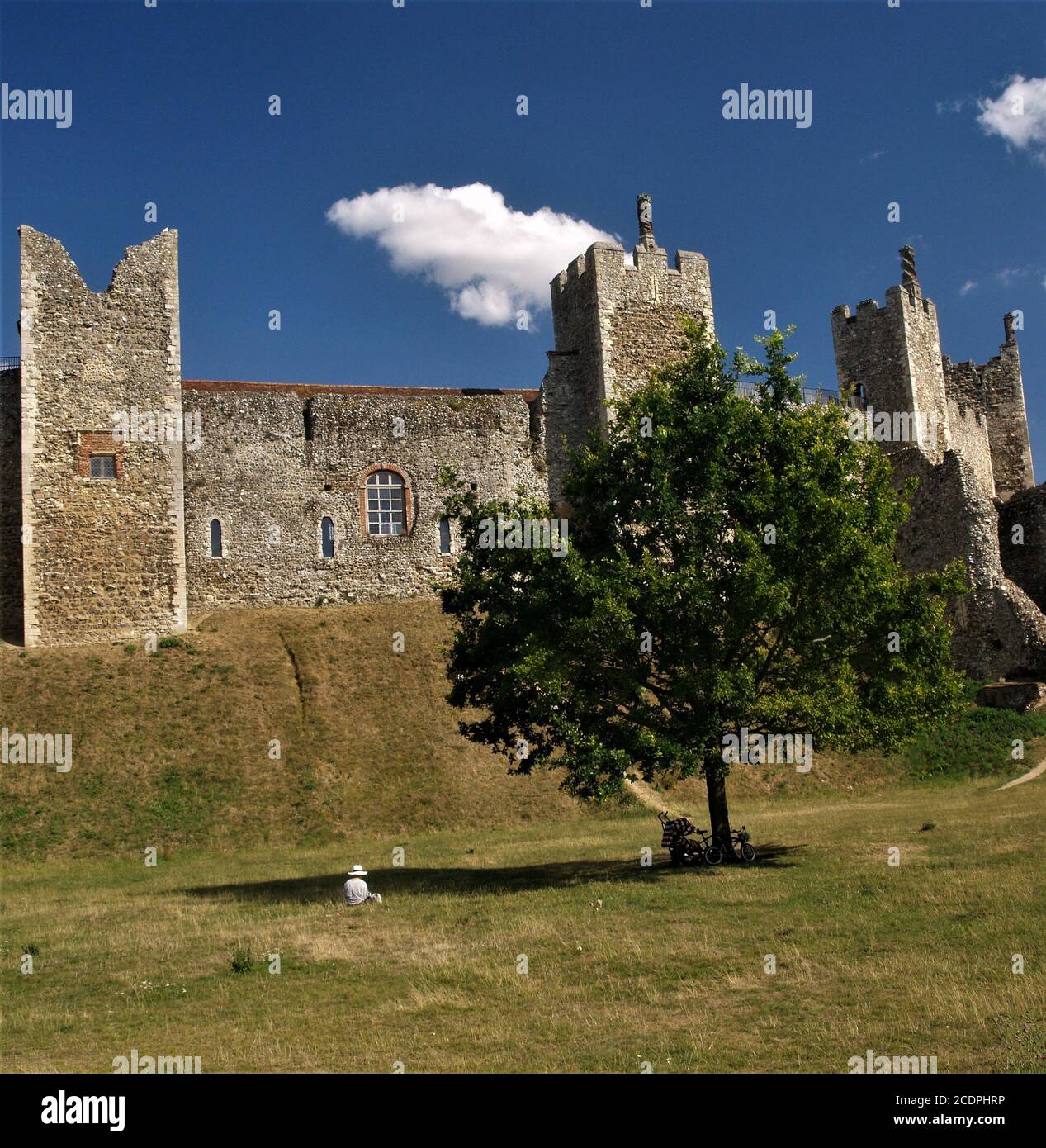 Framlingham Castle, ein Blick auf einen Sommertag Stockfoto