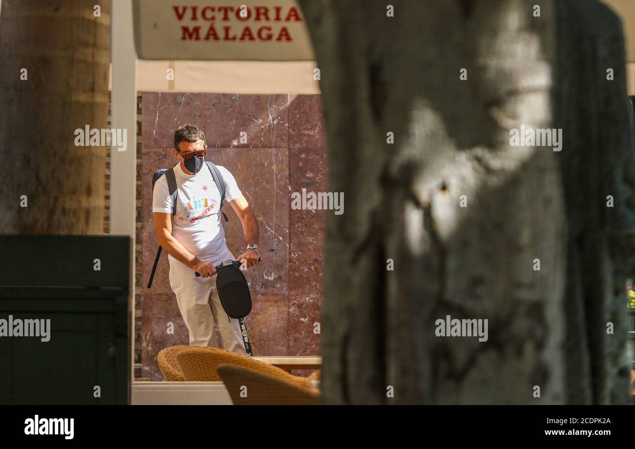 Malaga, Spanien. August 2020. Erste Bilder des Schauspielers Antonio Banderas nach der Überwindung von Covid-19 in Malaga, Samstag, 29. August 2020 Quelle: CORDON PRESS/Alamy Live News Stockfoto