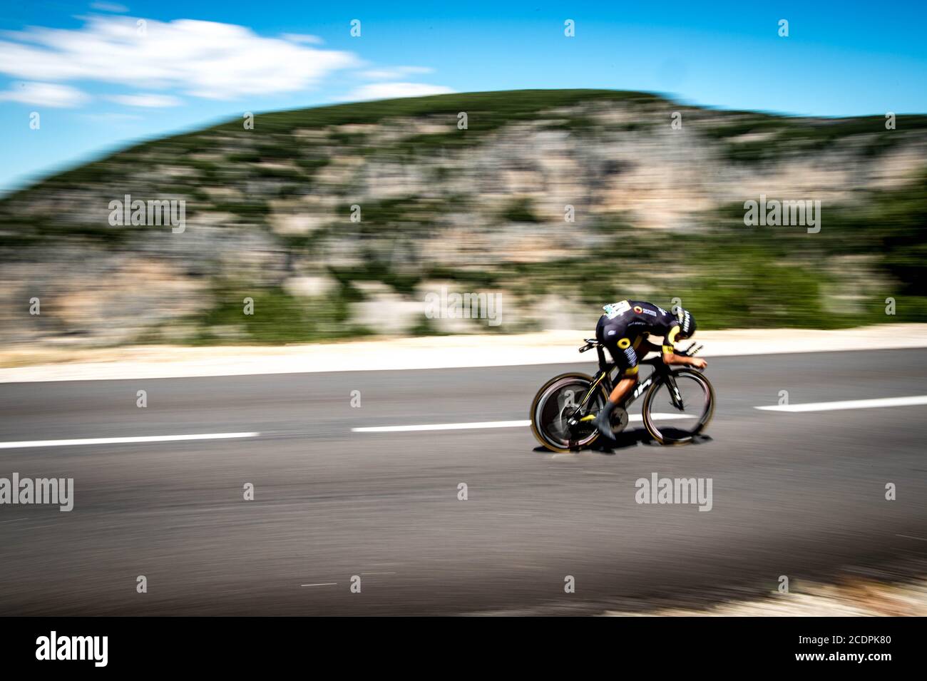 2016 Tour De France Etappe 13 Bourg-Saint-Andéol nach La Caverne du Pont-d'Arc. Individuelle Zeitprüfung. Stockfoto