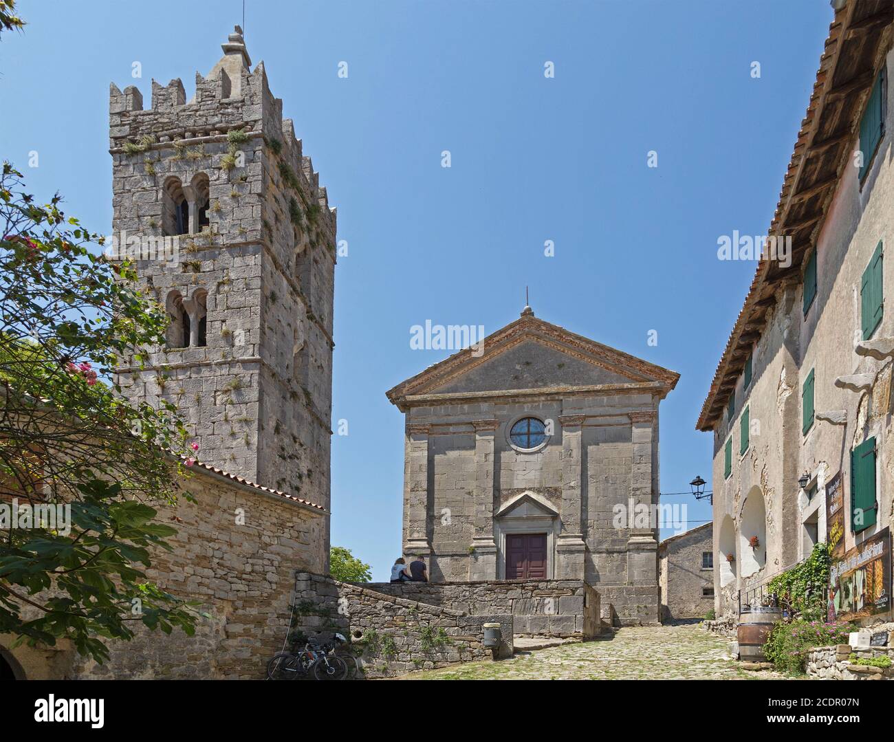 Pfarrkirche Mariä Himmelfahrt, Hum, Istrien, Kroatien Stockfoto