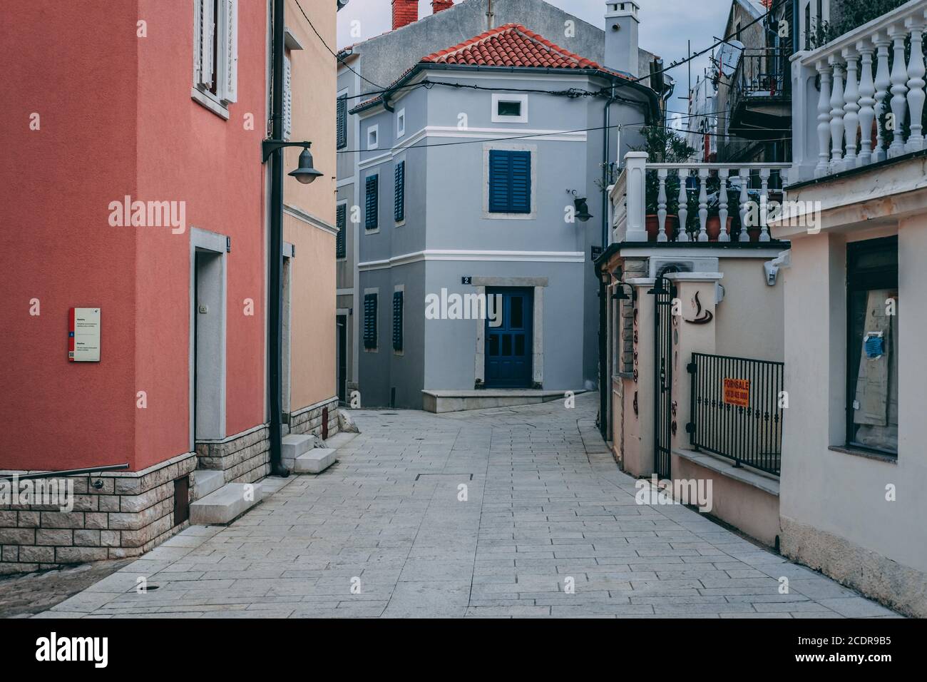 Straßen von Omisalj, Insel Krk, Kroatien Stockfoto