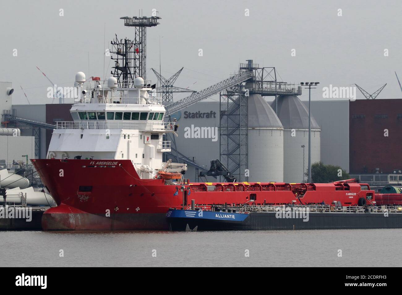 Das Offshore-Versorgungsschiff FS Abergeldie wird am 1. August 2020 im Hafen von Emden sein. Stockfoto