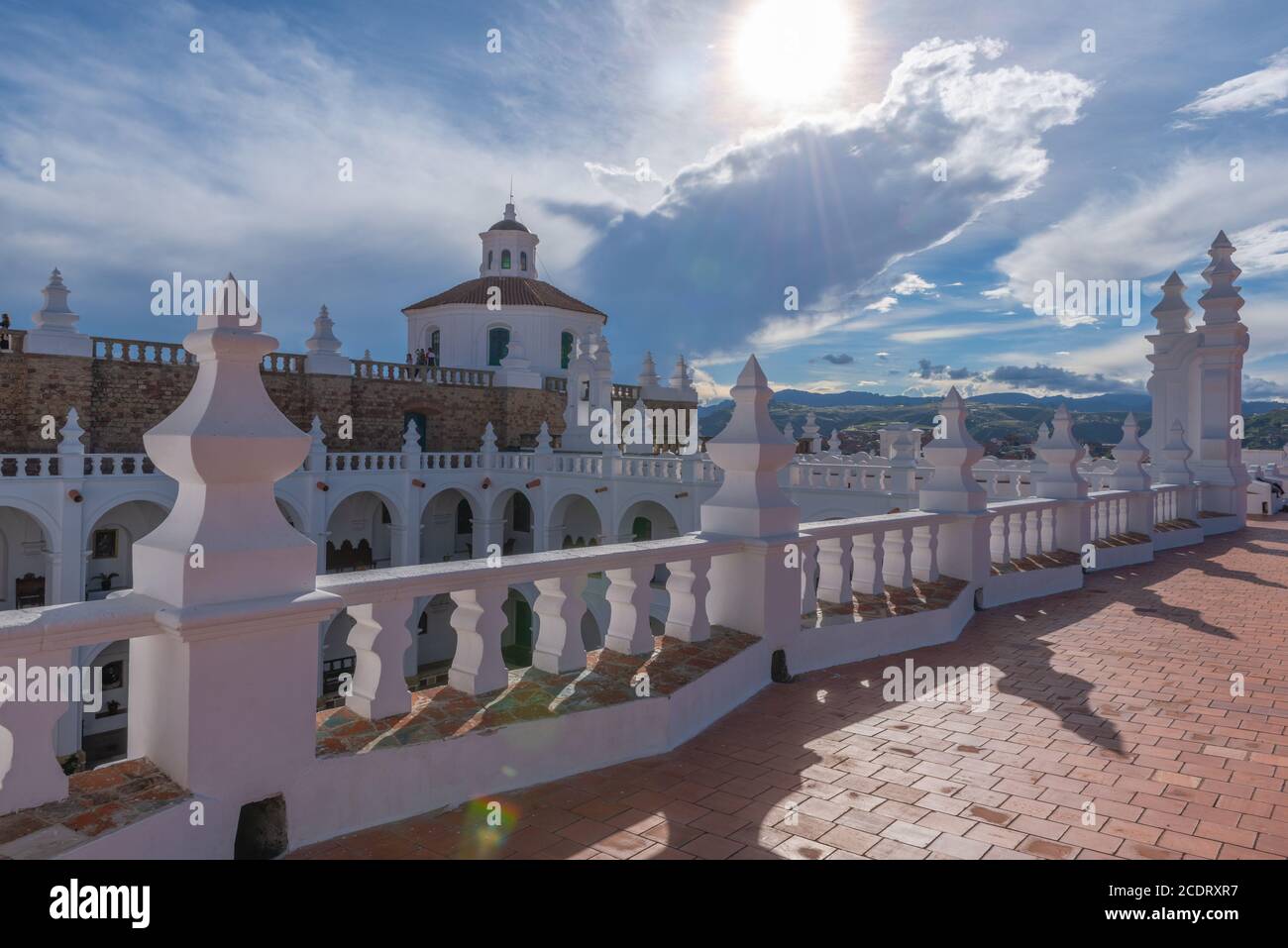 Kirche der Colonaden der Iglesia de San Felipe Neri, Sucre, konstitutionelle Hauptstadt Boliviens, Hauptstadt des Departements Chuquisaca, Bolivien, Lateinamerika Stockfoto