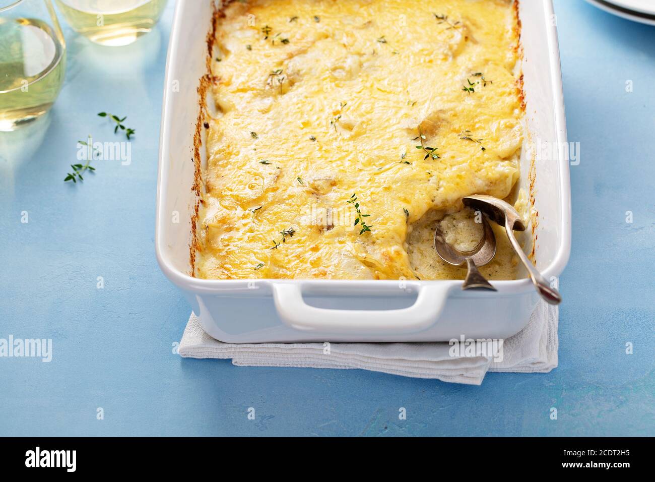 Käse-Kartoffel-gratin Stockfoto