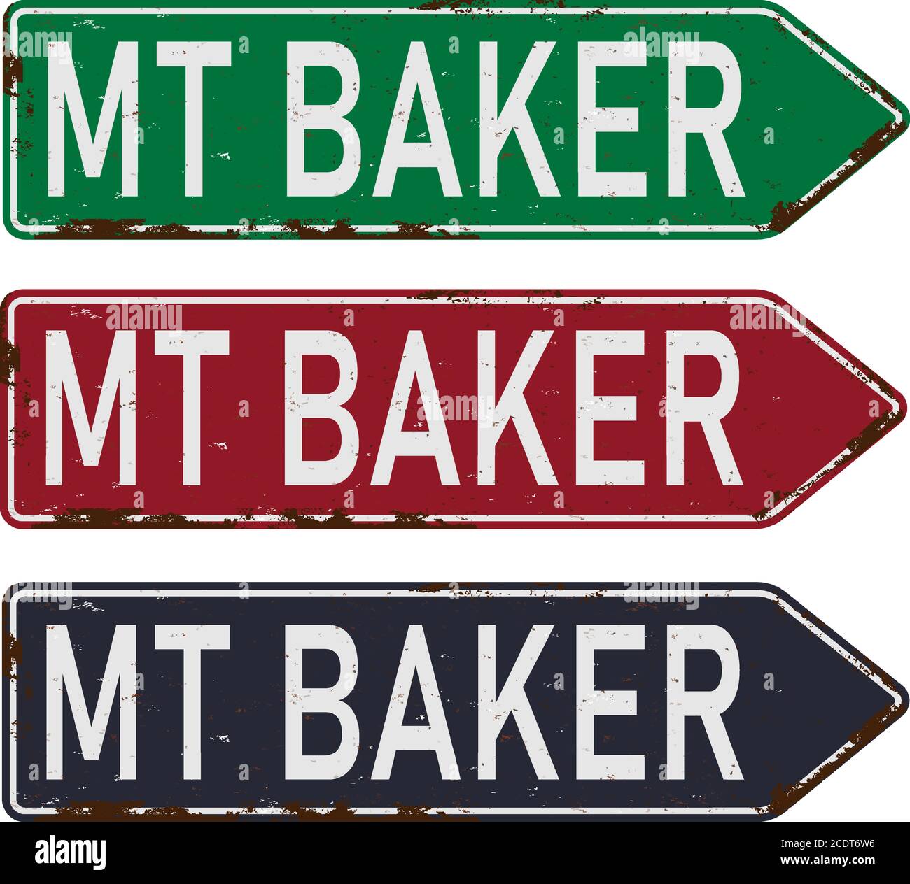 Mount Bäcker Straßenschild auf weißem Hintergrund Stock Vektor