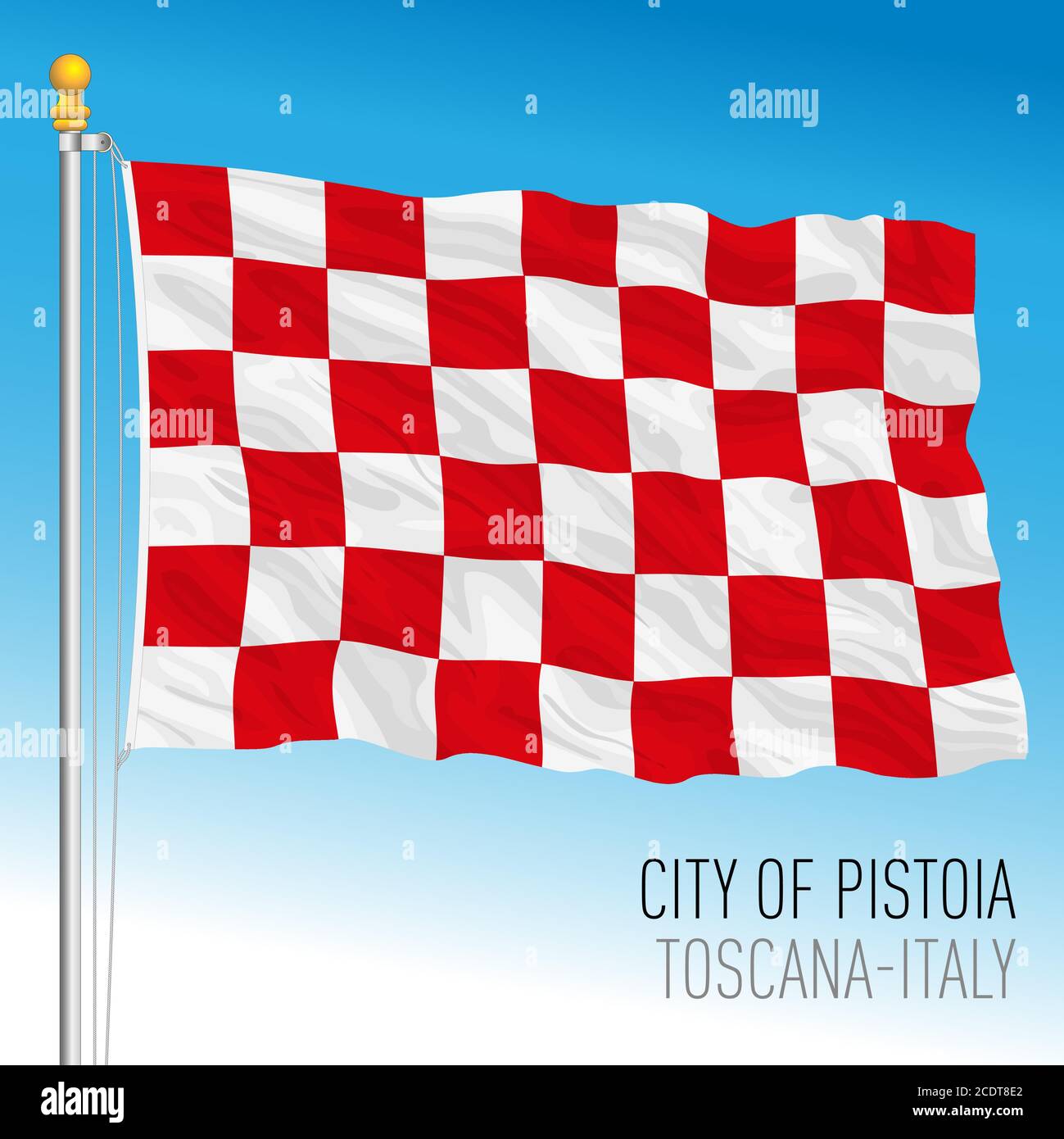 Pistoia, offizielle Flagge der Stadt und Gemeinde, Toskana, Italien, Vektorgrafik Stock Vektor