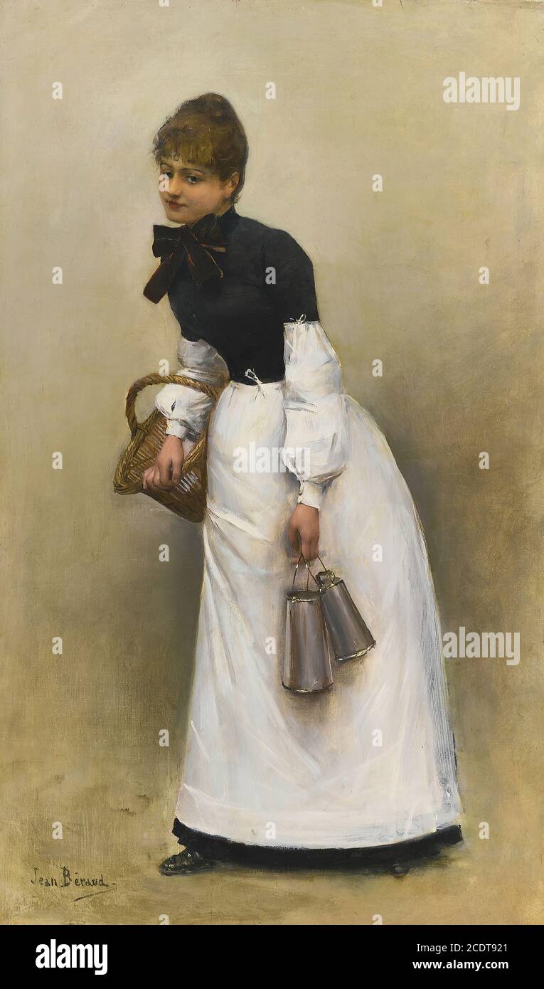 Beraud Jean - La Servante (La Petite Laitière) - Französische Schule - 19. Jahrhundert Stockfoto
