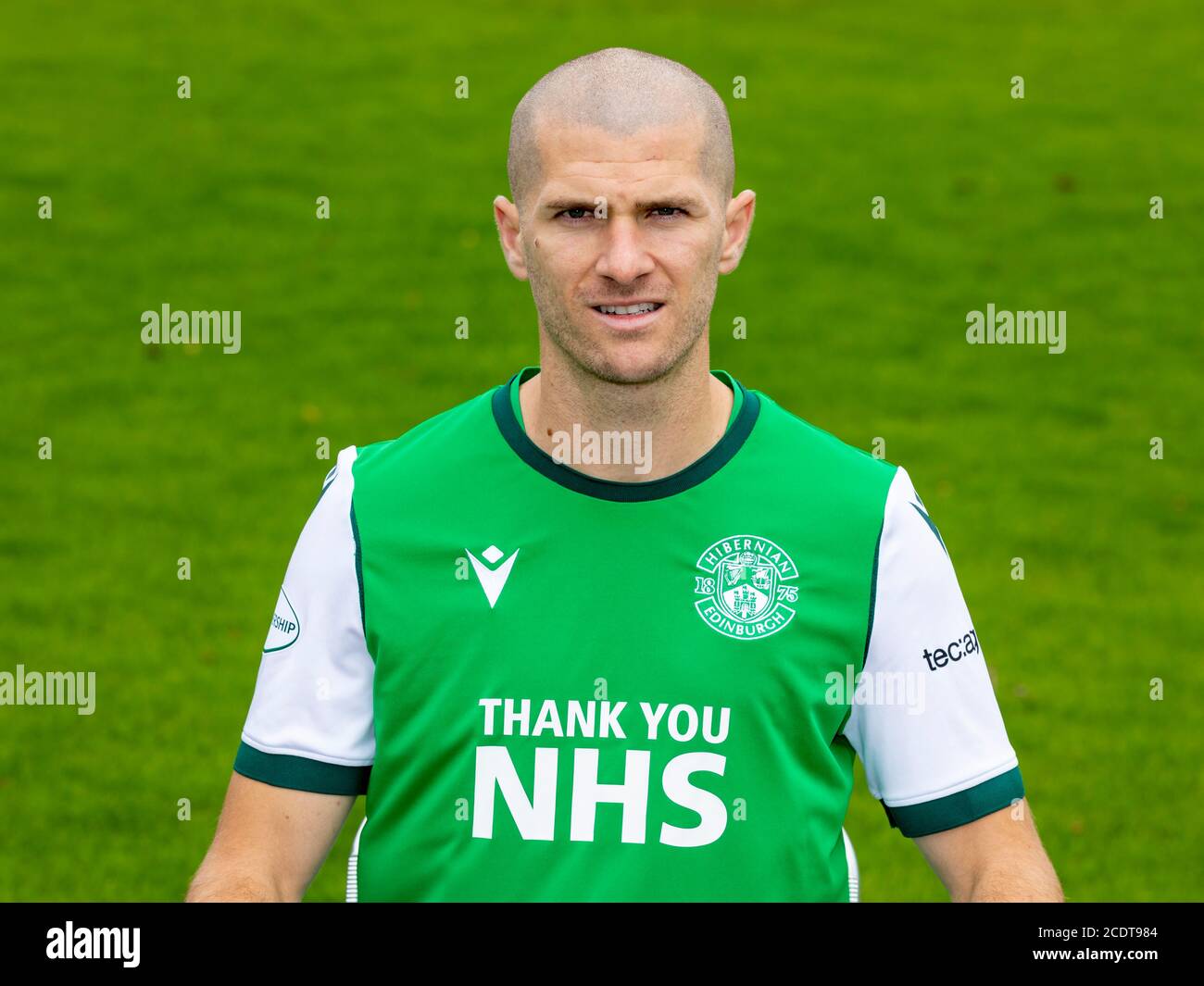 Alex Gogic von Hibernian während der Hibernian Squad Head Shots Saison 2020/21. Hibernian Pressegespräch im Hibernian Training Center, East Mains, Ormiston, Tranent, East Lothian. Stockfoto