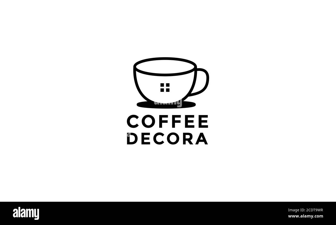 tasse Coffee Shop Interieur Architektur Logo Design Stock Vektor