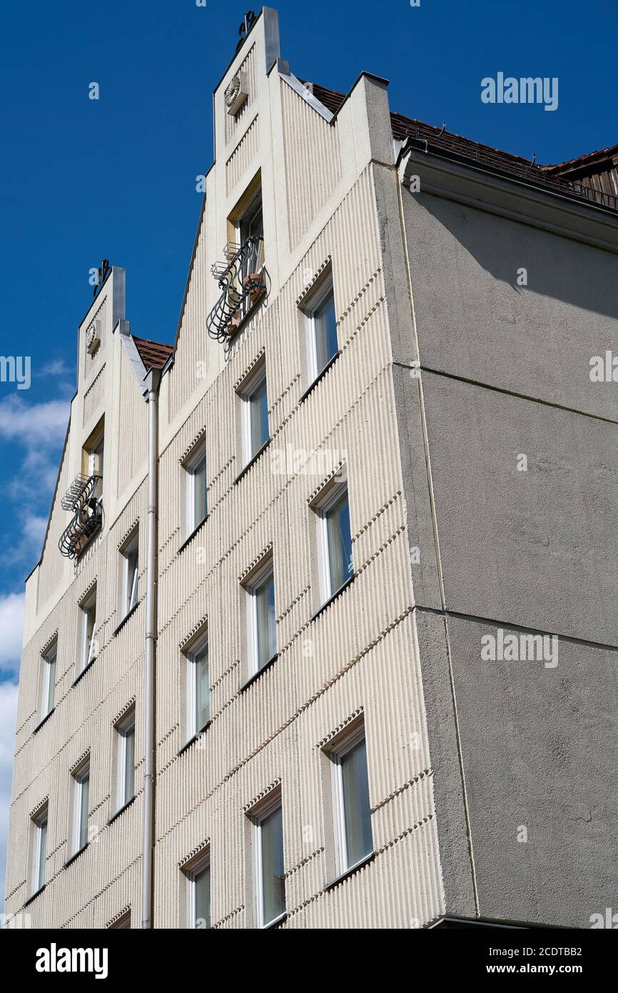 Vorgefertigte Gebäude aus der DDR im Nikolaiviertel in Die Innenstadt von Berlin Stockfoto