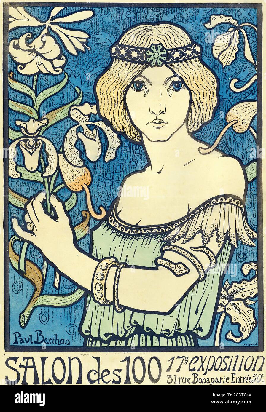 Berthon Paul Emile - Salon des Cents 17. Ausstellung - Französische Schule - 19. Jahrhundert Stockfoto