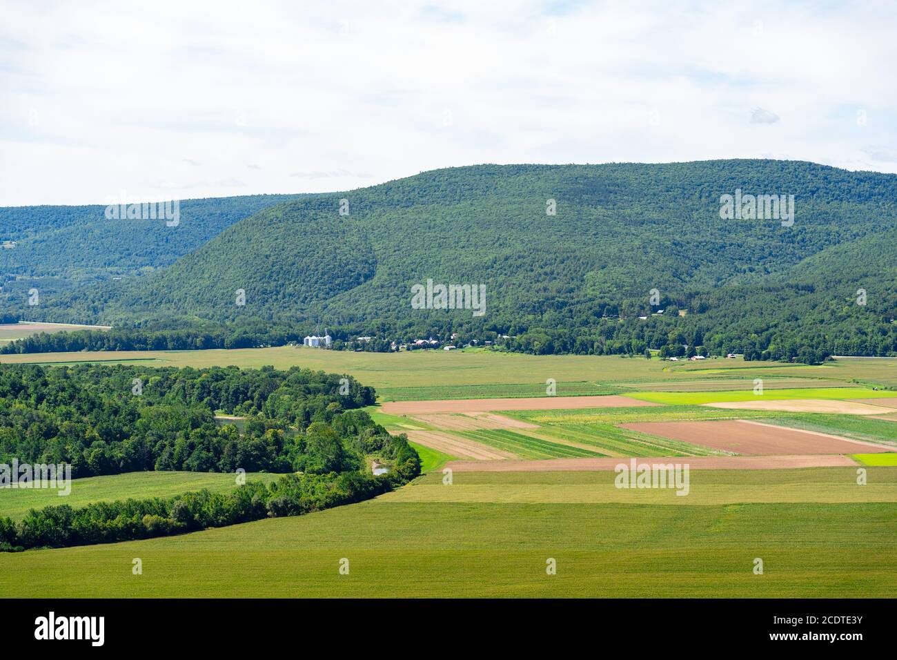 Landschaftlich schöne grüne Landschaft im Upstate New York. Stockfoto