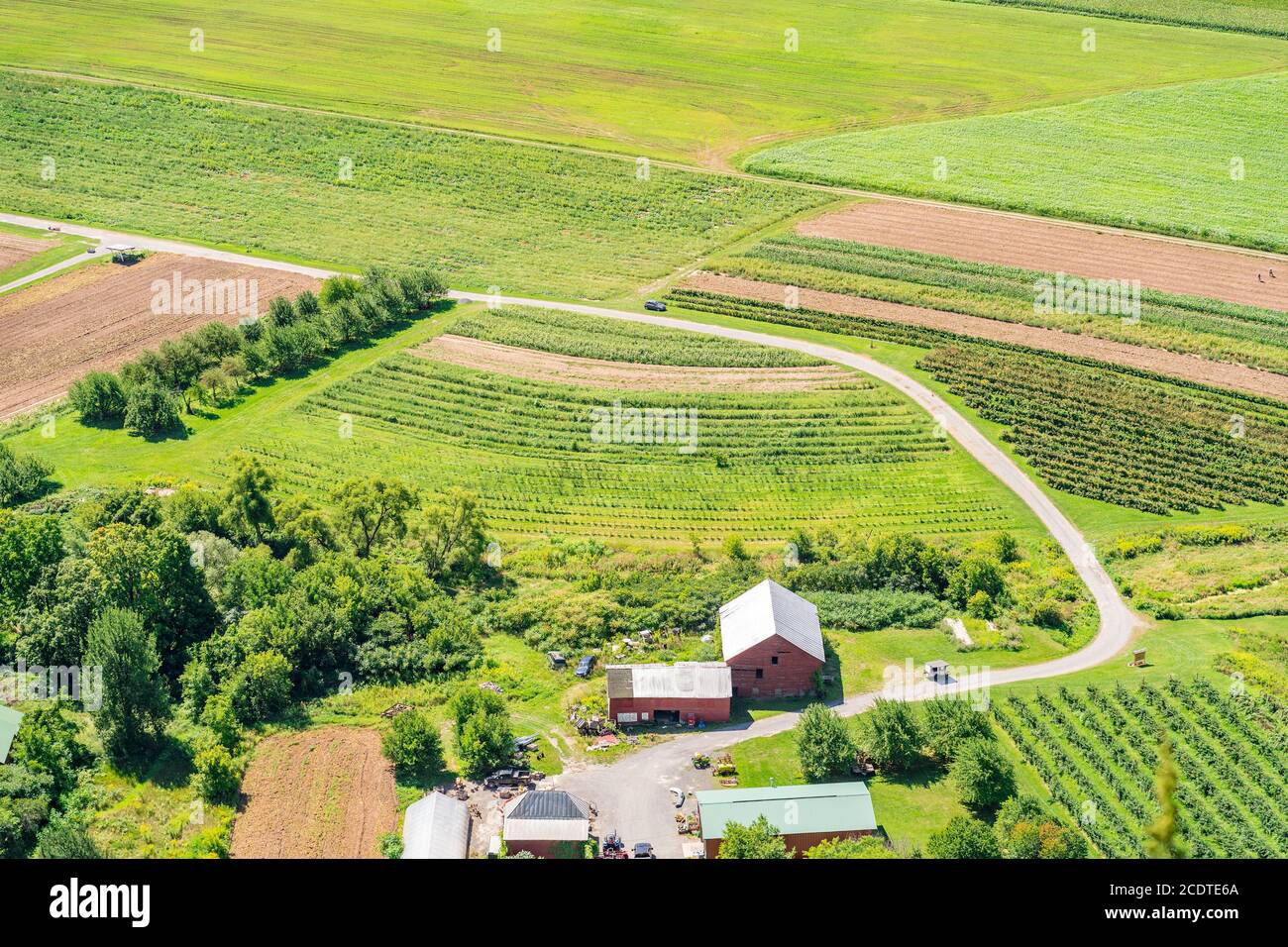 Arial Blick auf New York State Farms. Stockfoto