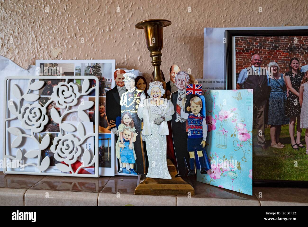 Grußkarte mit Royal Family-Thema Stockfoto