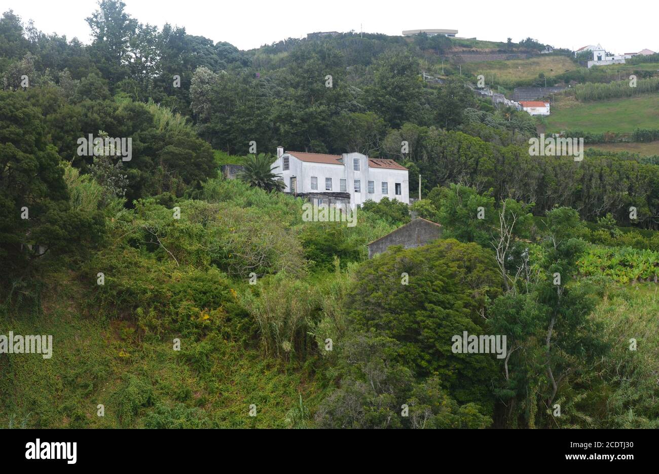 Die kleine, aber reich an Geschichte Stadt Horta in Faial Insel, Azoren Archipel, Portugal Stockfoto