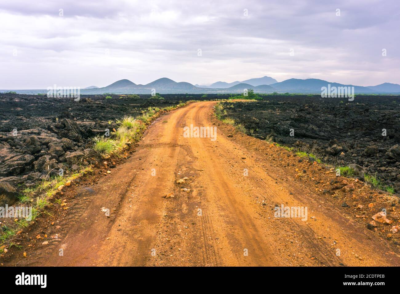 Red Street in Kenia Stockfoto