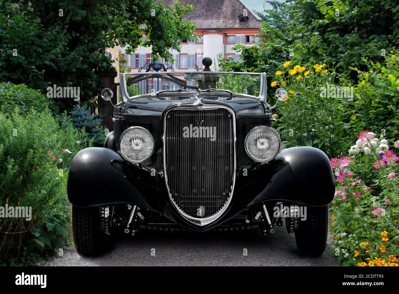 Schwarzes Hotrod Stockfoto