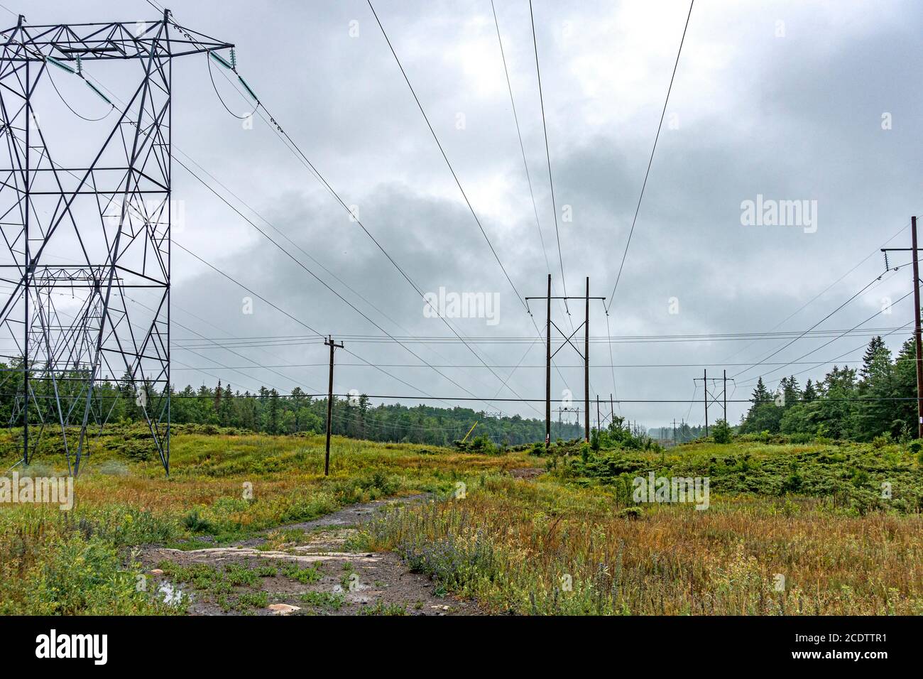 Wasserleitung durch ländliche Landschaft Stockfoto