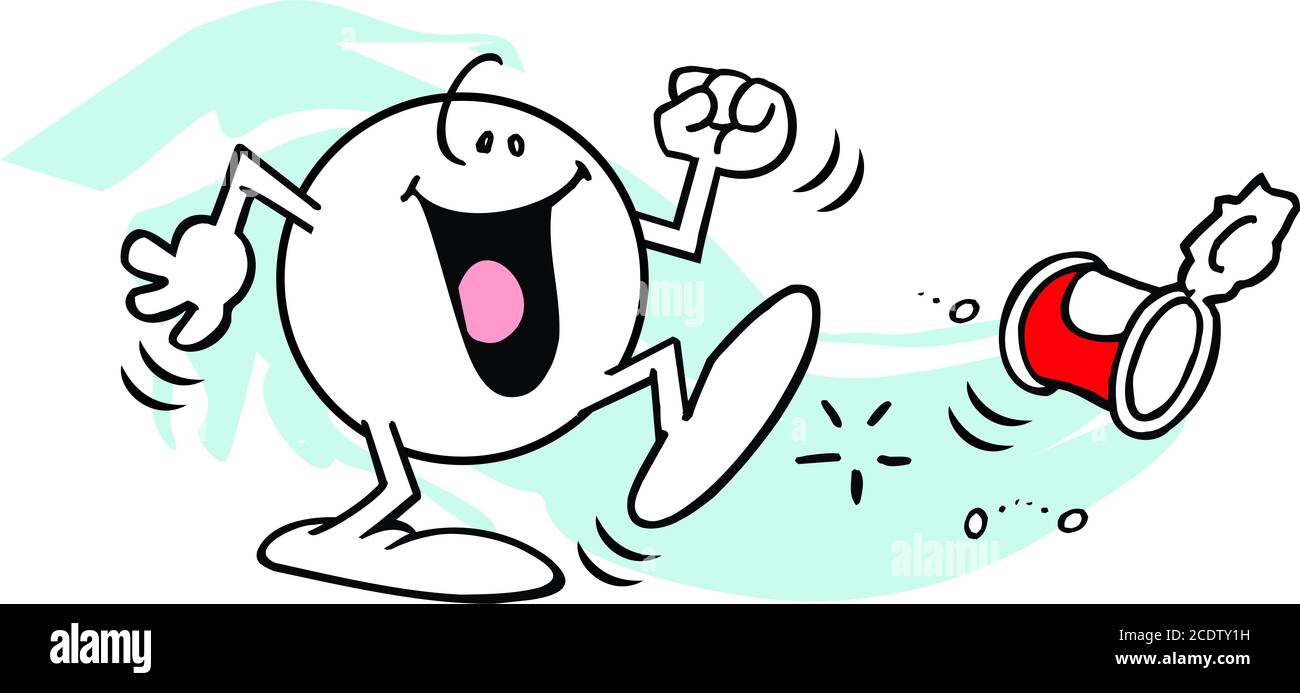 Moodies Kick the Can Happy Stockfoto
