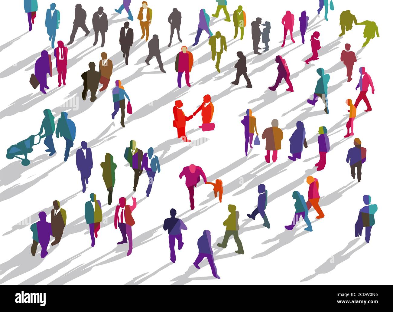 Große Gruppe von Menschen auf einem Platz in der Stadt Stockfoto