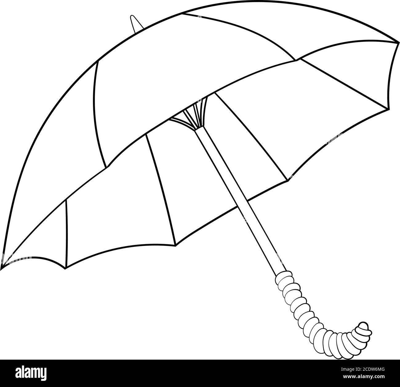 Schirm isoliert Illustration auf weißem Hintergrund im Cartoon-Stil. Malbuch Stock Vektor