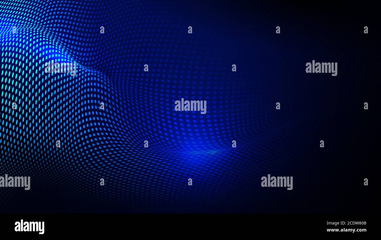 Abstrakt dynamische Welle von Partikeln Hintergrund. Futuristische Technologie mit verbindenden Punkten und Linien. Vektorgrafik Stock Vektor