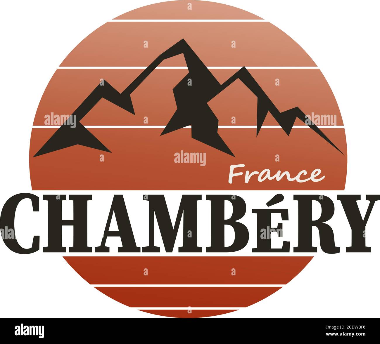 chambery france Rhone-Alpes Logo Schild Abzeichen auf weiß Stock Vektor