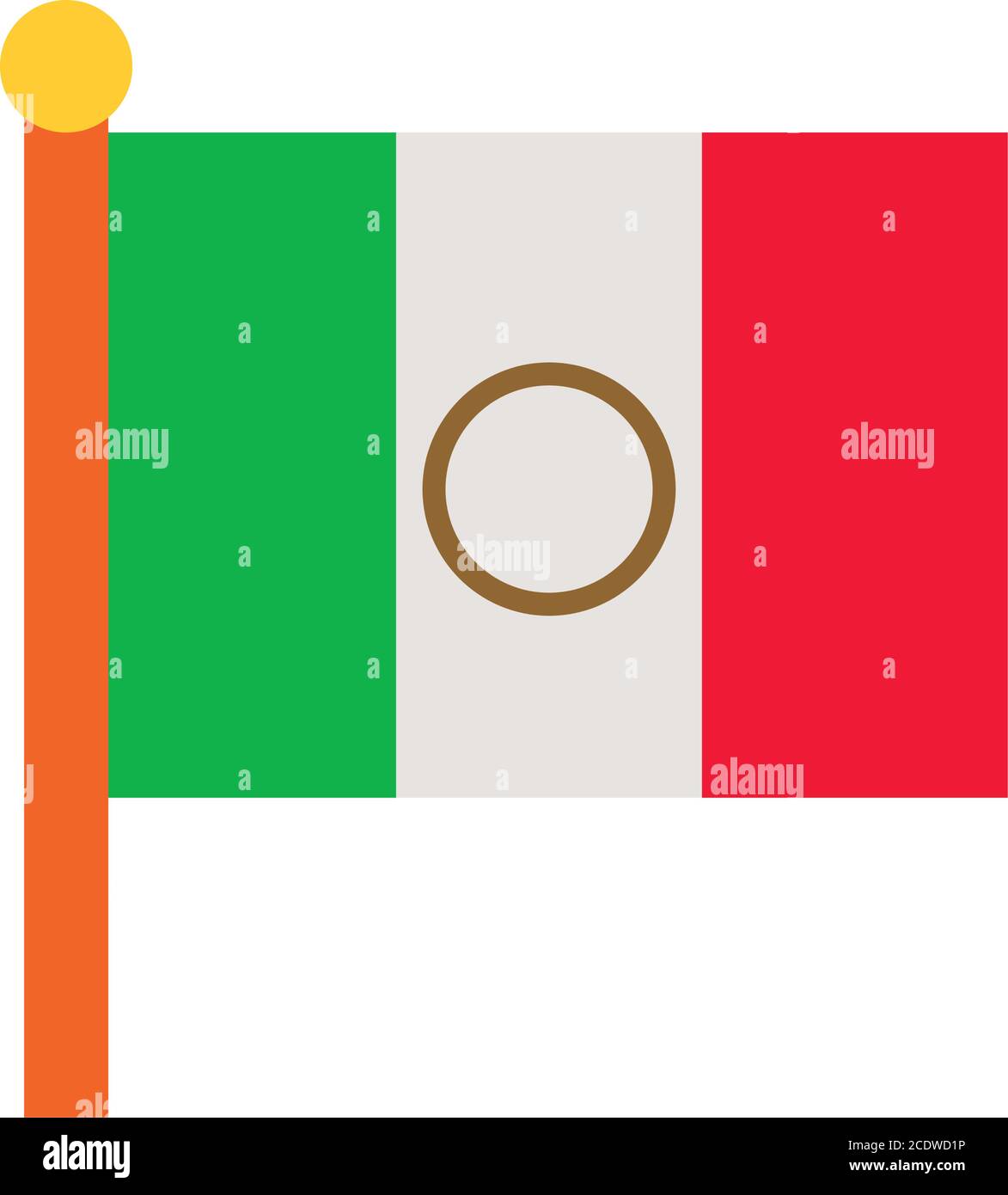 mexiko-Flag-Symbol auf weißem Hintergrund, flacher Stil, Vektorgrafik Stock Vektor