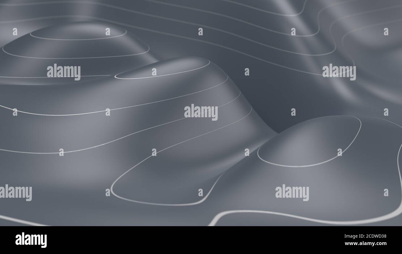 3D-Topografische Karte Hintergrund Konzept. Topo contour map. 3 Abbildung d-Render. Geographie Konzept. Stockfoto
