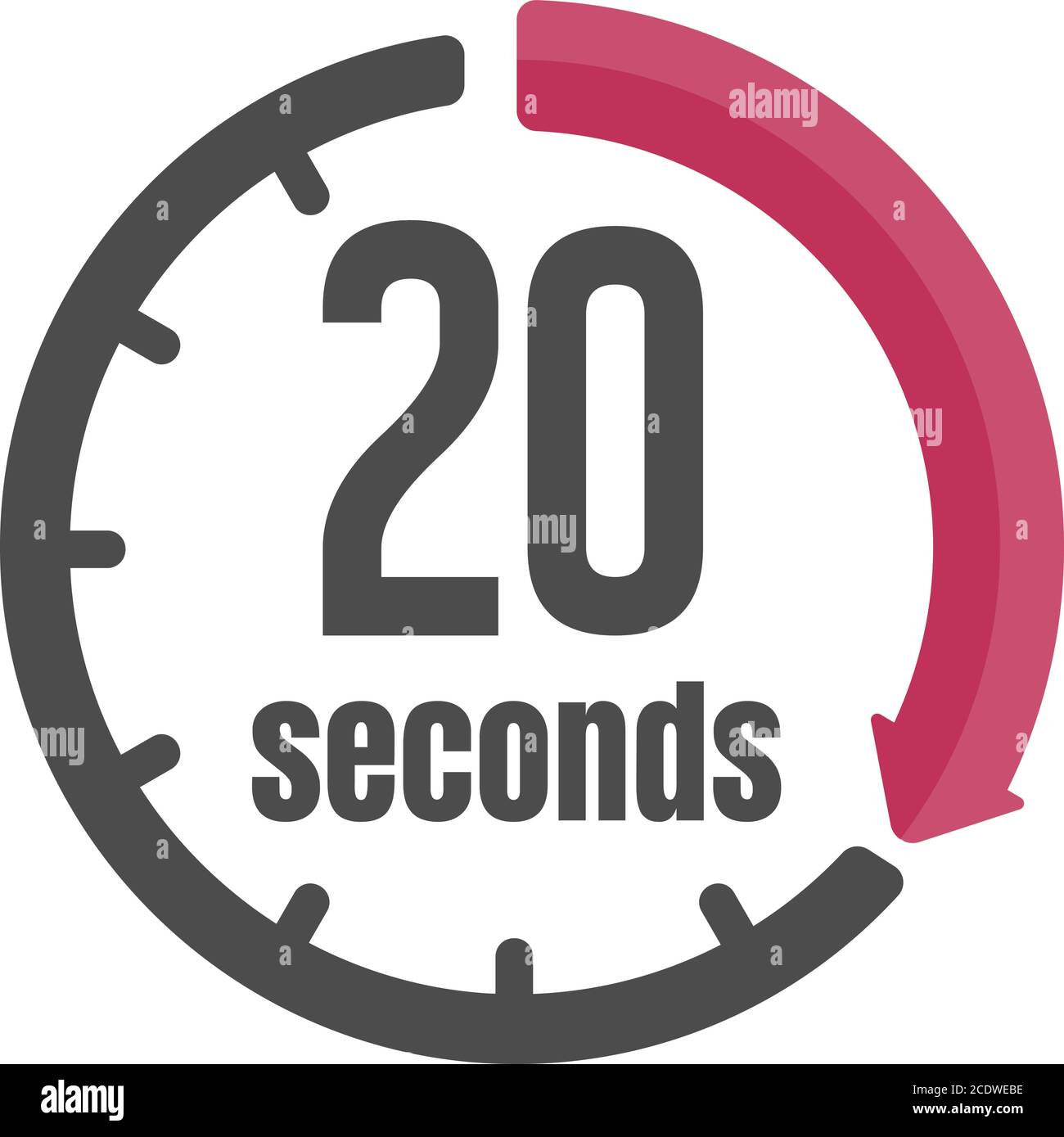 Uhr , Timer (Zeitdurchlauf) Symbol / 20 Sekunden Stock Vektor