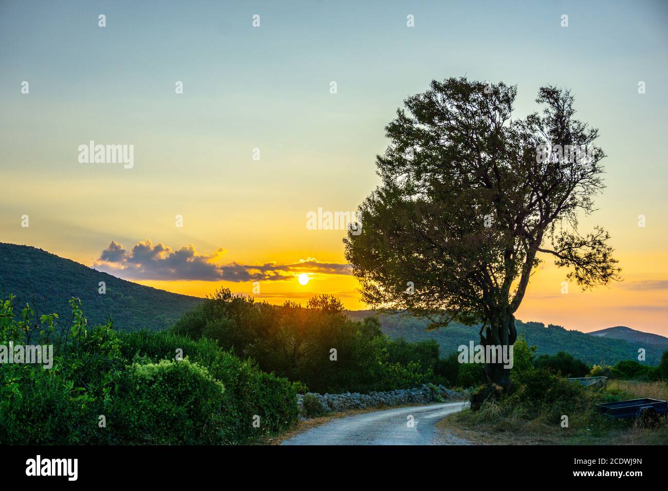 Sonnenuntergang in Kroatien Stockfoto