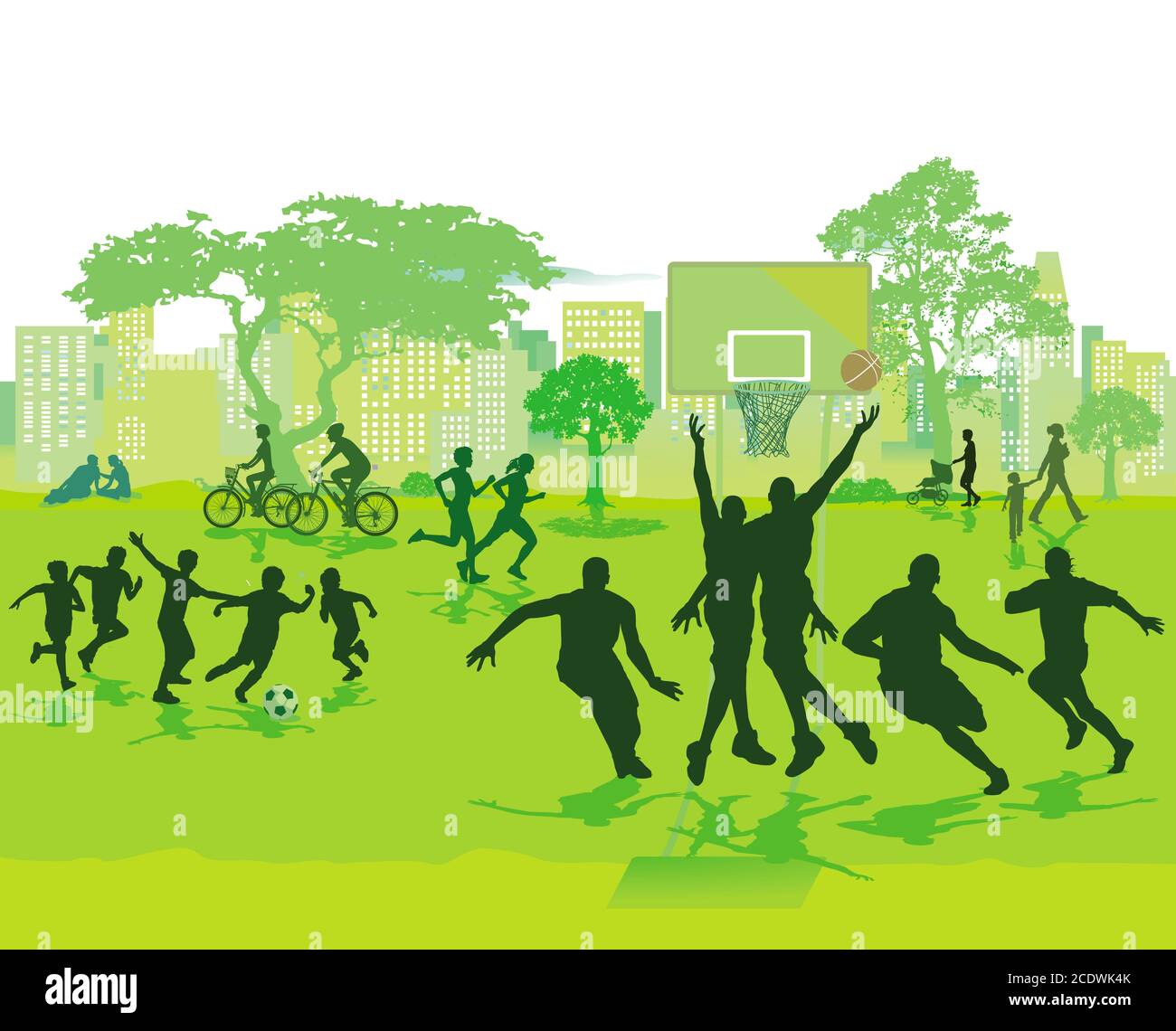 Sport und im Sommer im Park spielen Stockfoto