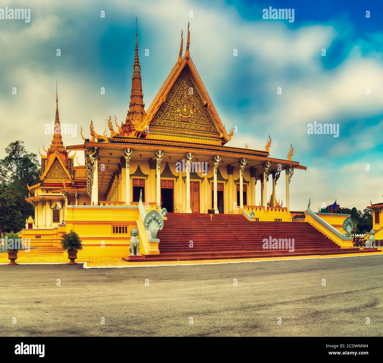 Die Thronhalle im königlichen Palast in Phnom Penh, Kambodscha Stockfoto