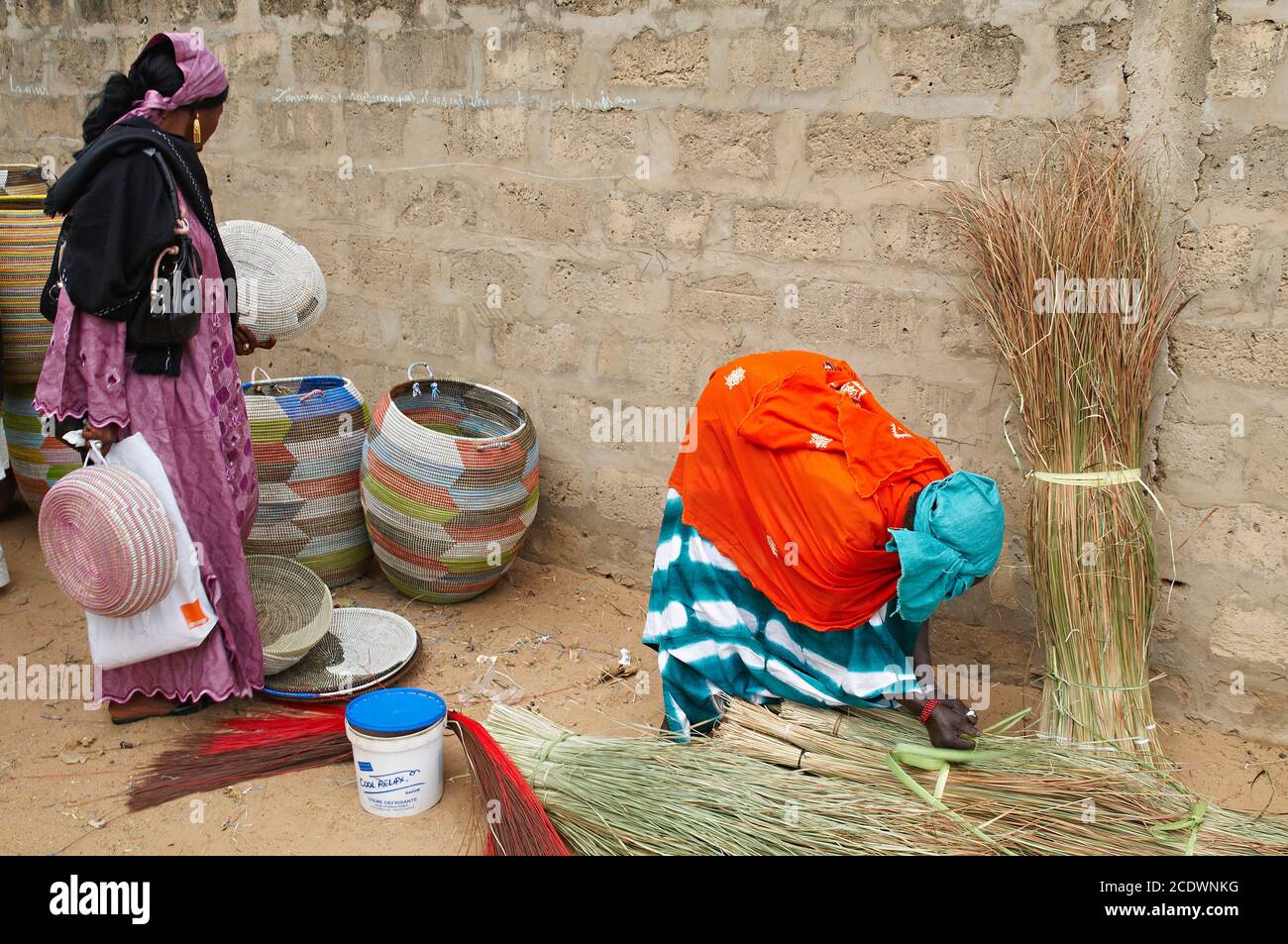 Senegal. Markt der Korbflechterei in der Nähe von Thies. Stockfoto