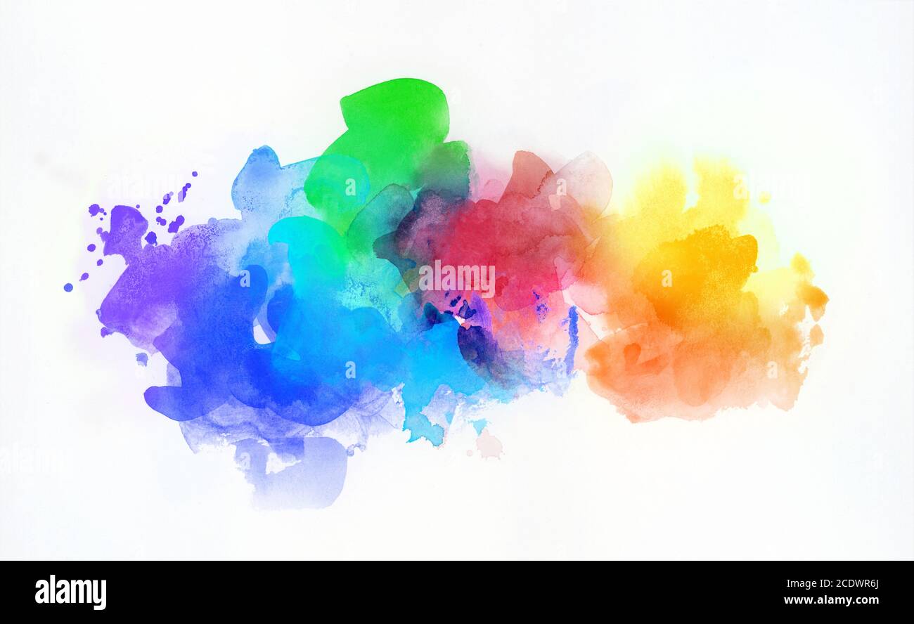 Aquarell Regenbogen Farben Hintergrund Konzept isoliert Stockfoto